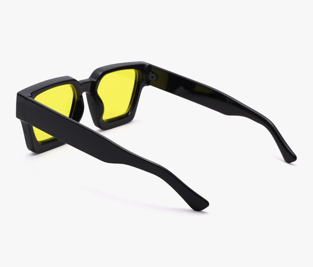 Unisex Thick Frame Sunglasses (Yellow)_2