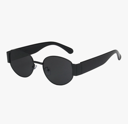 Retro Vintage Oval Sunglasses (Black)
