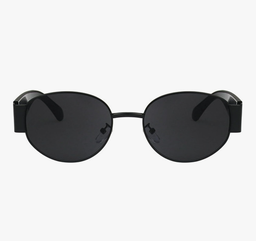 Retro Vintage Oval Sunglasses (Black)
