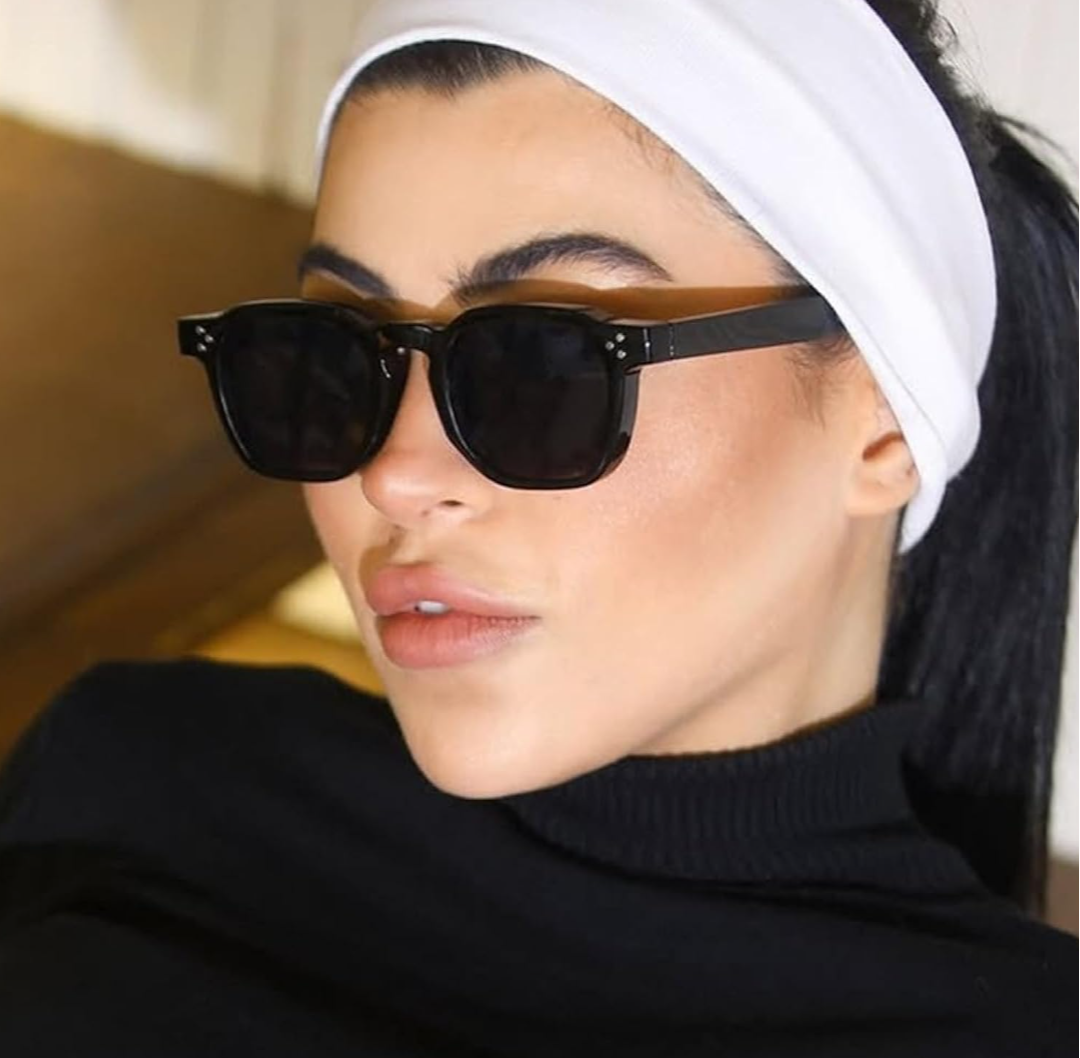 Retro Square Sunglasses (Black)_3
