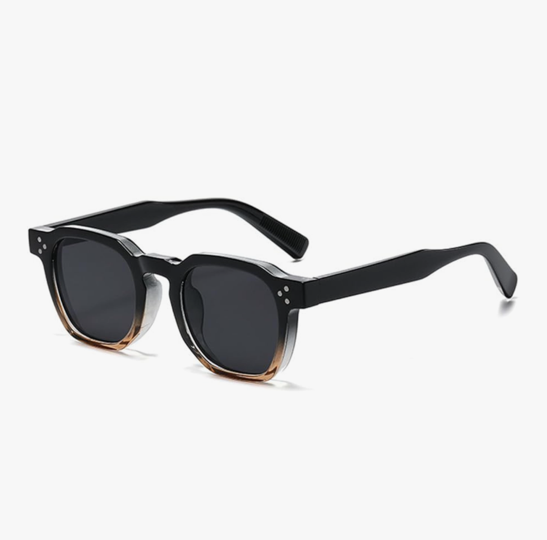 Retro Square Sunglasses (Black/Tea)