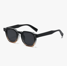 Retro Square Sunglasses (Black/Tea)
