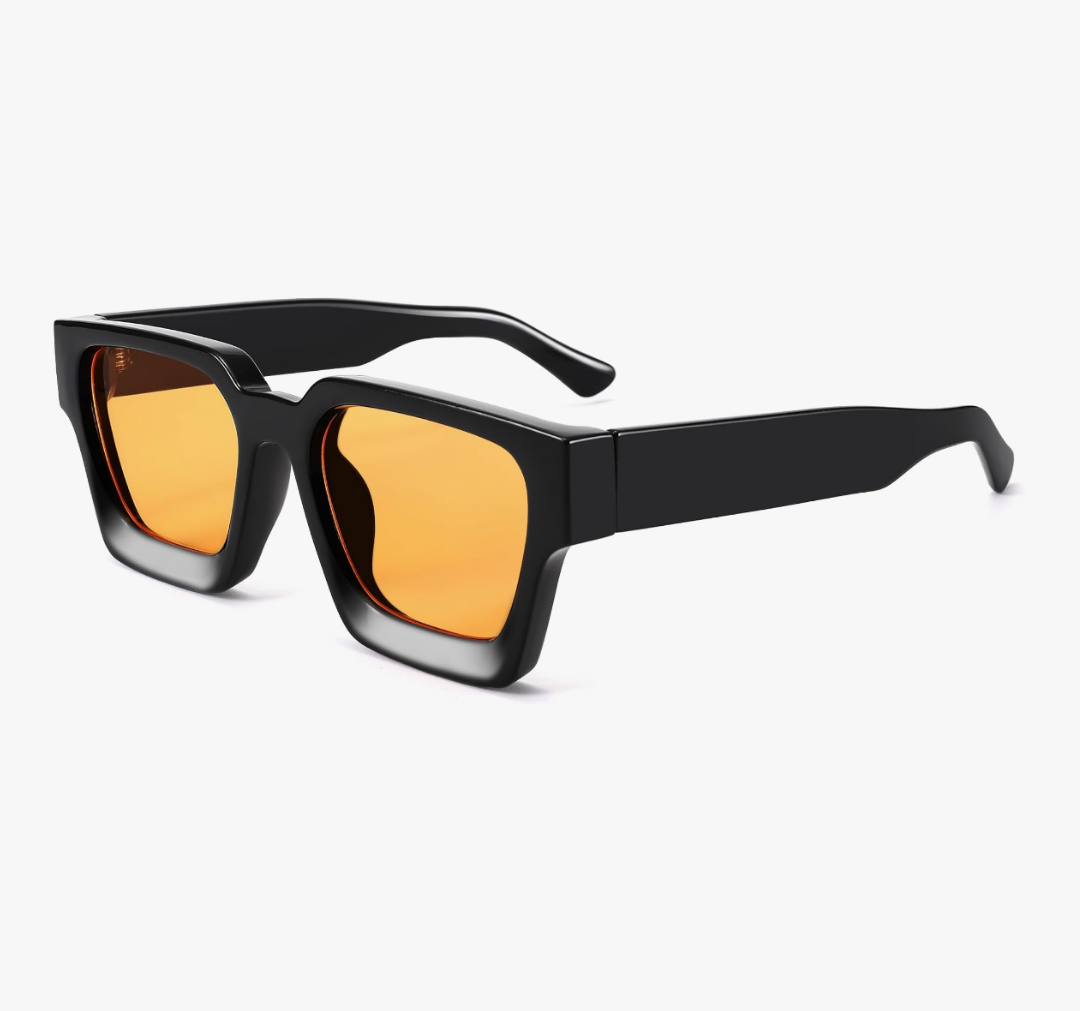 Unisex Thick Frame Sunglasses (Orange)_0