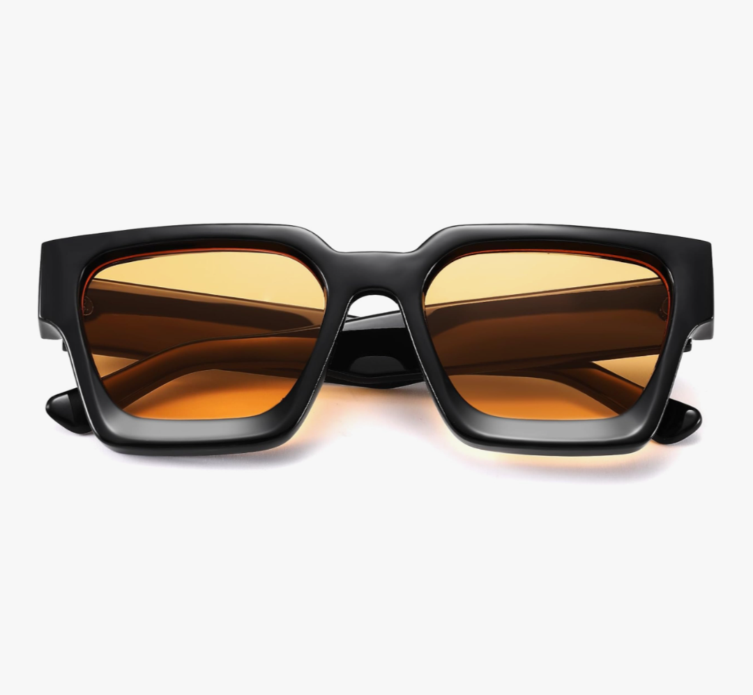 Unisex Thick Frame Sunglasses (Orange)_2