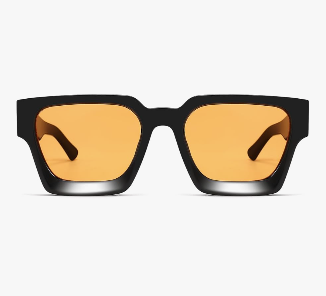 Unisex Thick Frame Sunglasses (Orange)_1
