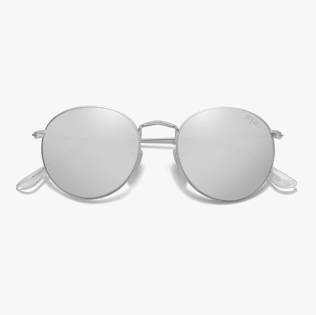 Unisex Polarised Round Sunglasses (Silver)_1