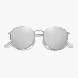 Unisex Polarised Round Sunglasses (Silver)