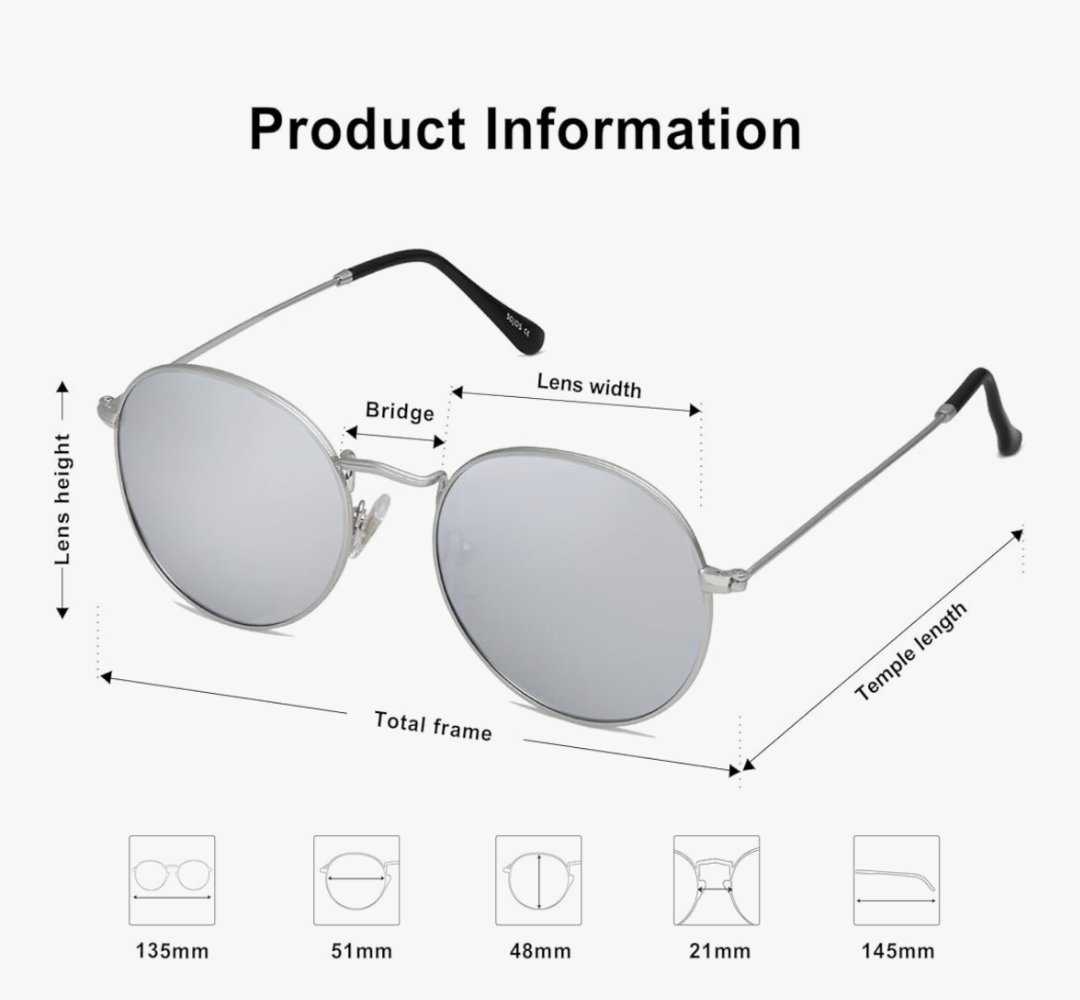 Unisex Polarised Round Sunglasses (Silver)_3