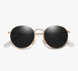 Unisex Polarised Round Sunglasses (Gold/Grey)