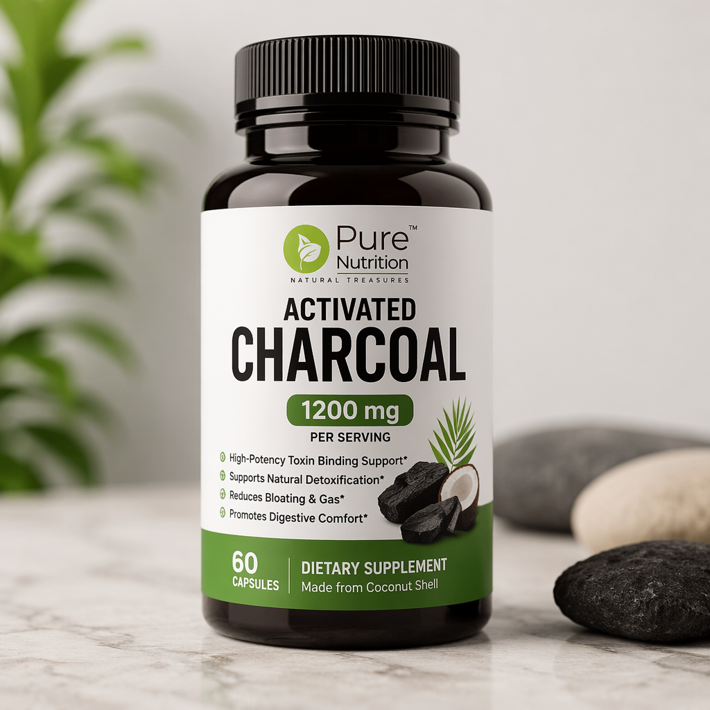Pure Nutrition Activated Charcoal 1200mg Capsules