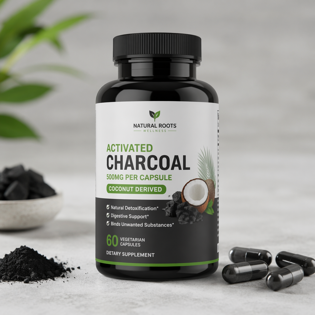 Activated Charcoal 500mg Veg Capsules - Coconut Derived_0
