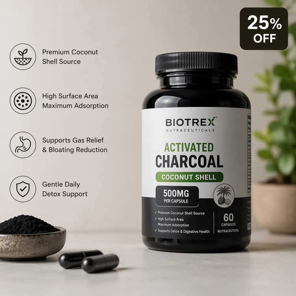 Biotrex Activated Charcoal 500mg - Coconut Shell