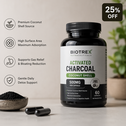 Biotrex Activated Charcoal 500mg - Coconut Shell