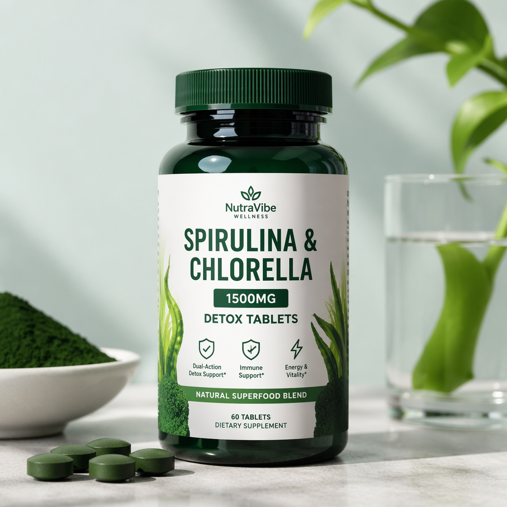 Spirulina & Chlorella 1500mg Detox Tablets_0