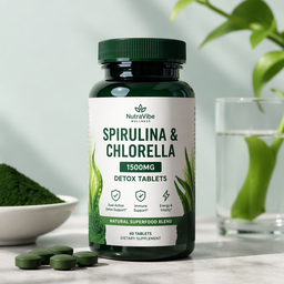 Spirulina & Chlorella 1500mg Detox Tablets