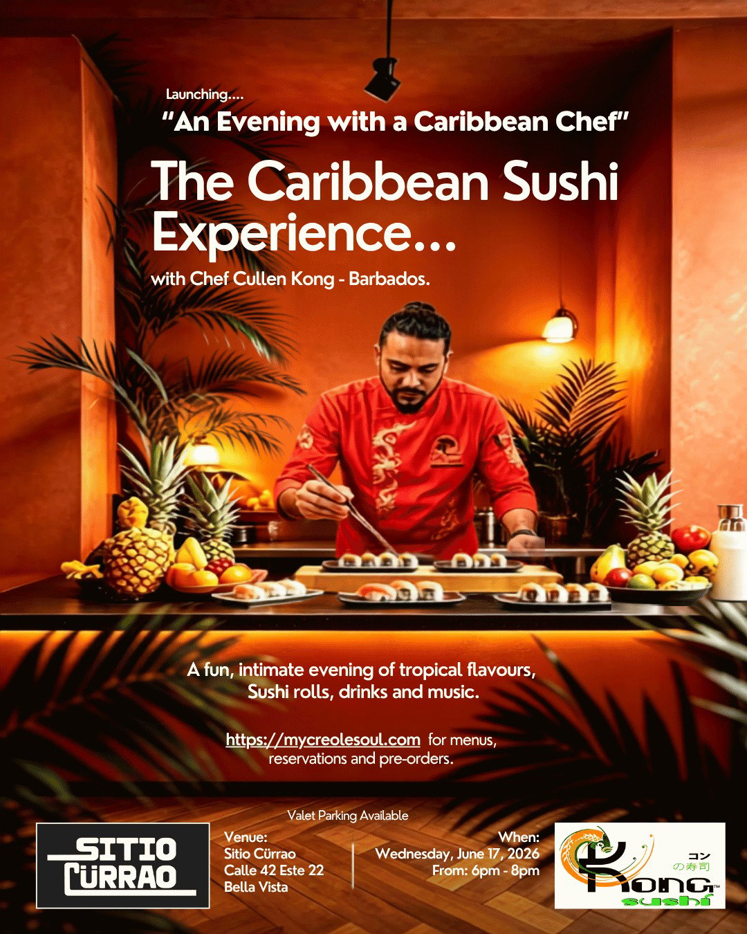 The Caribbean Sushi Experience -Wednesday June 17, 6pm-8pm, Sitio Cürrao, Bella Vista, Panamá City, Panamá_0