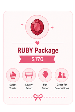 RUBY Set : Dessert Table $170.00