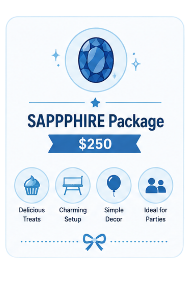 SAPPHIRE Set : Dessert Table $250.00