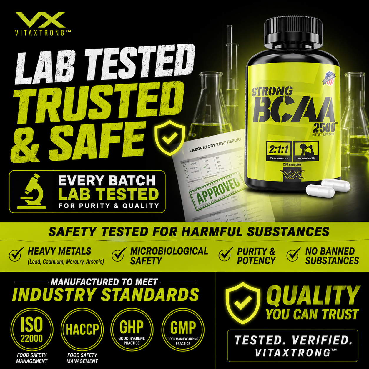VITAXTRONG Strong BCAA 2500™ (240 / 480 capsules) | Muscle Recovery, Muscle Growth, Reduce Soreness [VX]_3