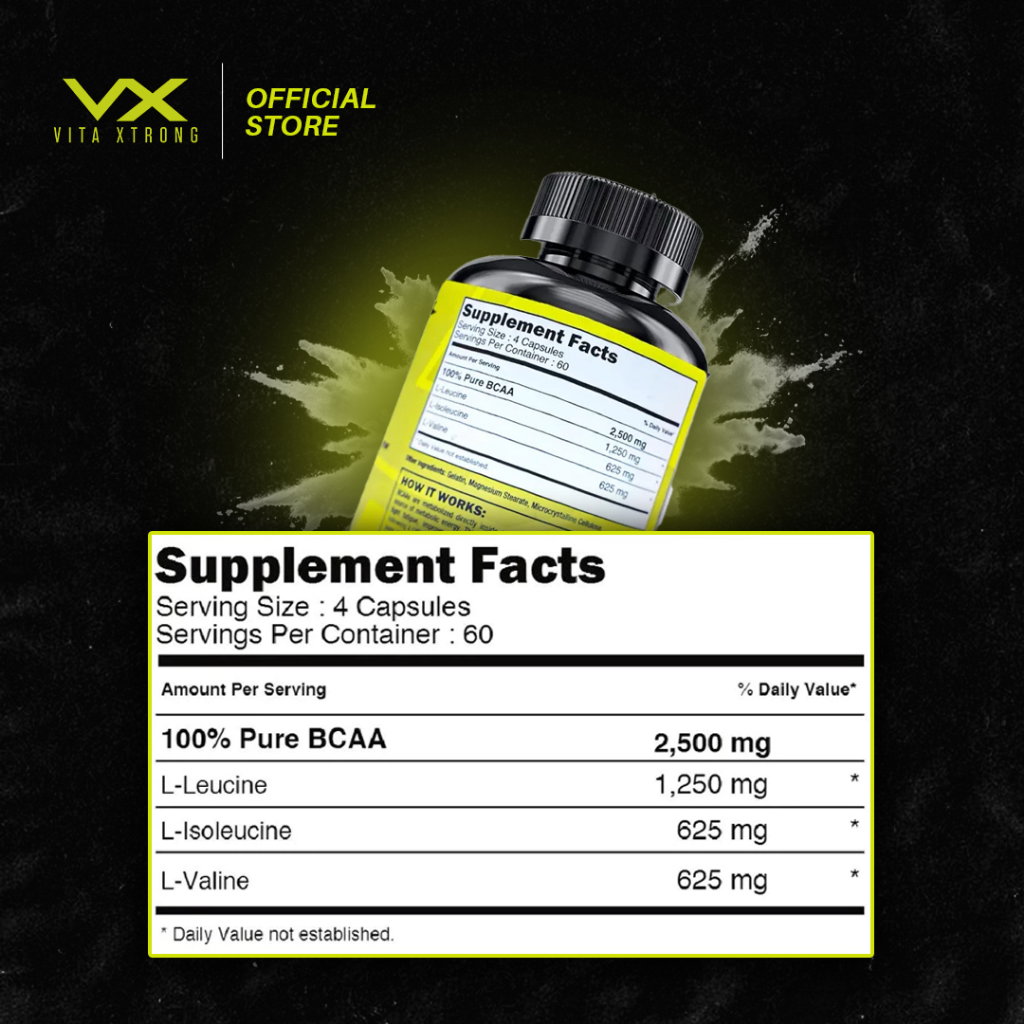 VITAXTRONG Strong BCAA 2500™ (240 / 480 capsules) | Muscle Recovery, Muscle Growth, Reduce Soreness [VX]_8