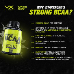 VITAXTRONG Strong BCAA 2500™ (240 / 480 capsules) | Muscle Recovery, Muscle Growth, Reduce Soreness [VX]