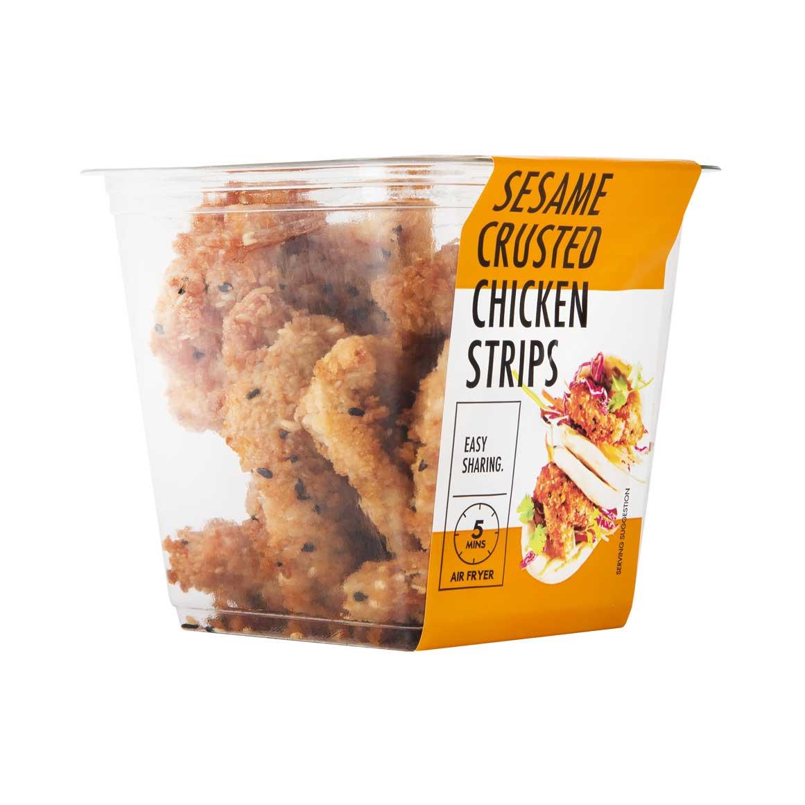 Sesame crusted chicken strips 