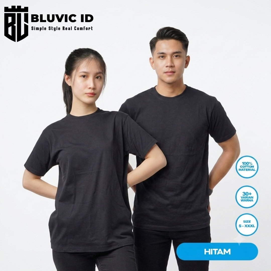 HITAM 24S - Kaos Polos Dewasa