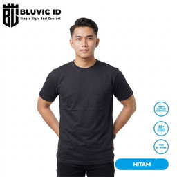 HITAM 24S - Kaos Polos Dewasa