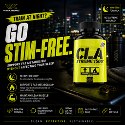 VITAXTRONG™ CLA Xtreme 1500mg (90 Capsules) | Non-Stim Fat Metabolism Support • Lean Muscle • Fat Burn & Loss [VX]