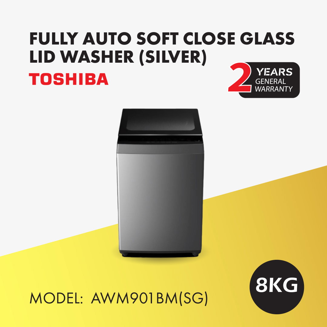 TOSHIBA FULLY AUTO WASHING MACHINE 8KG AWM901BM(SG)