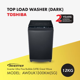 TOSHIBA 12.0KG IVT UFB GREAT WAVE TOP LOAD WASHER AWDUK1300KM(SG)