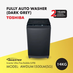 TOSHIBA 14.0KG INVERTER UFB FULLY AUTO WASHER AWDUM1500LM(SG)