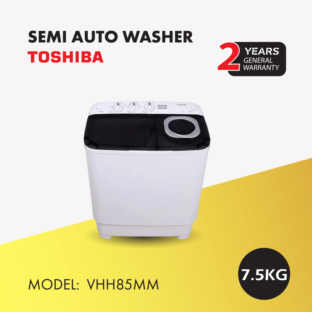 TOSHIBA SEMI-AUTO WASHING MACHINE 7.5KG (VHH85MM)