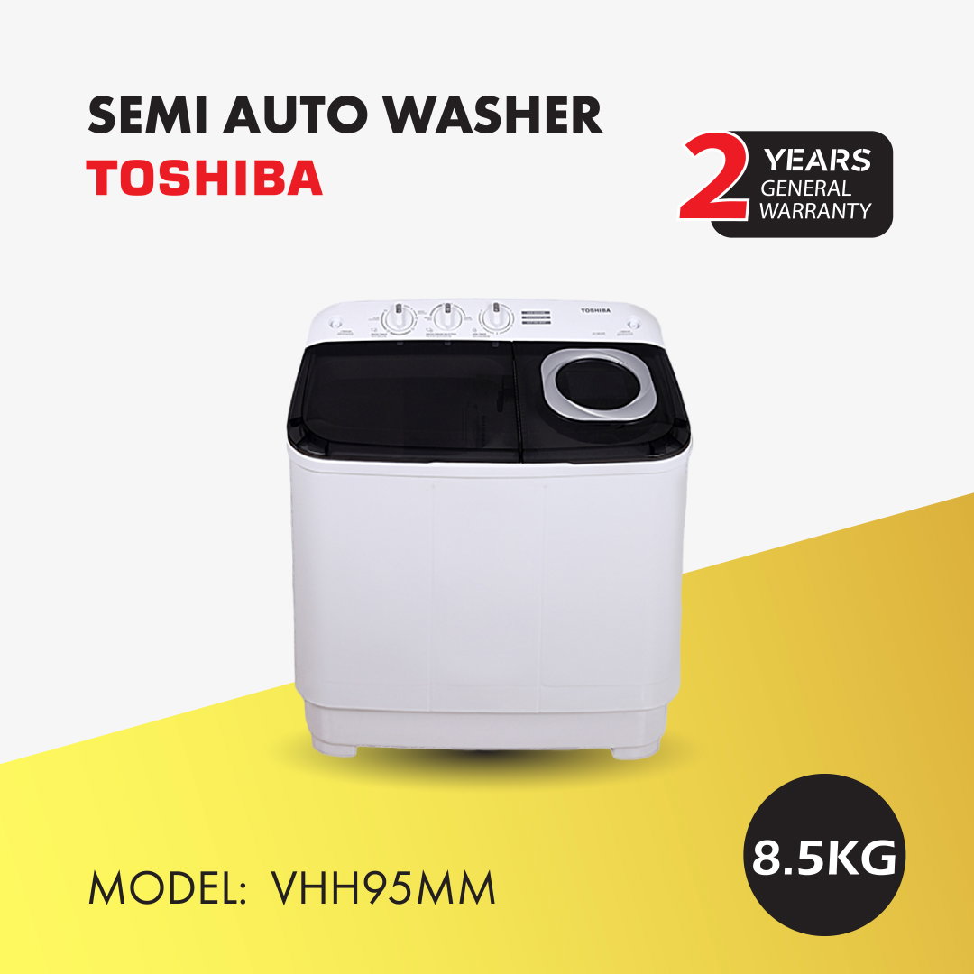 TOSHIBA SEMI-AUTO WASHING MACHINE 8.5KG (VHH95MM)