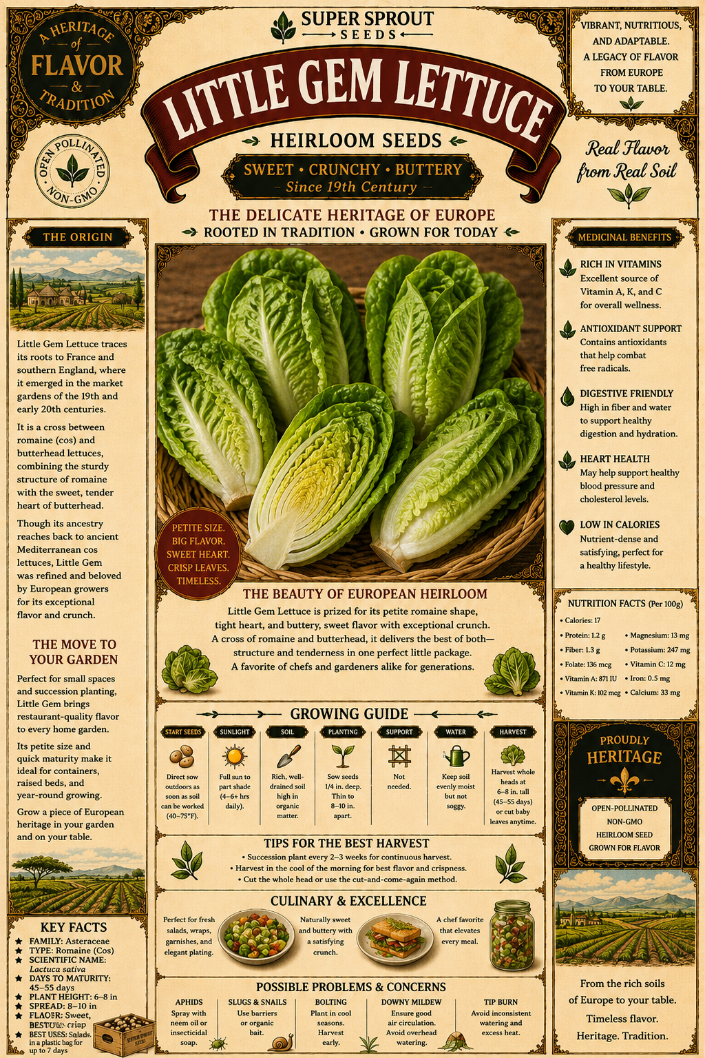 🌱LITTLE GEM LETTUCE🌱 x 25+ seeds_1
