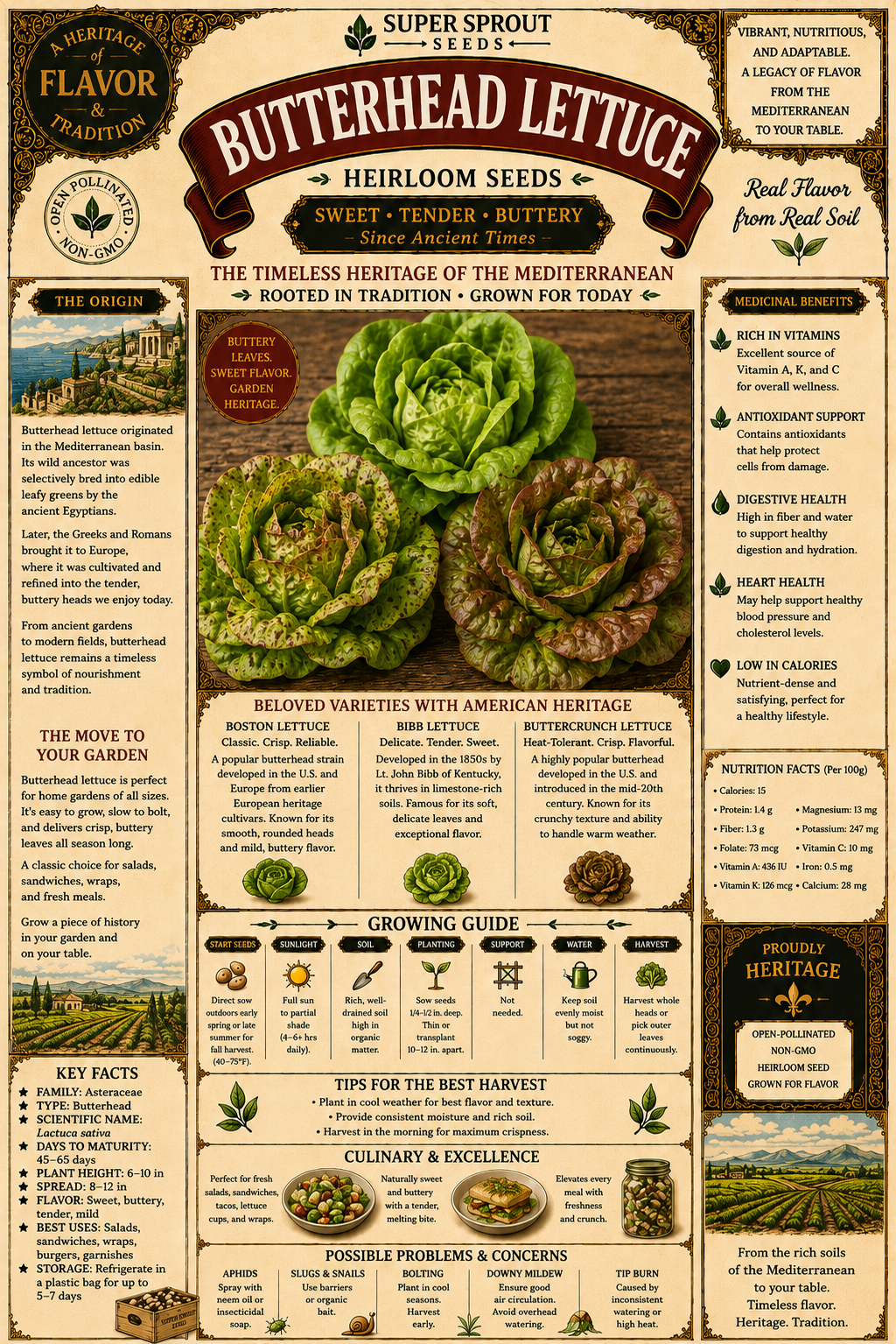 🌱BUTTERHEAD LETTUCE🌱 x  25+ seeds