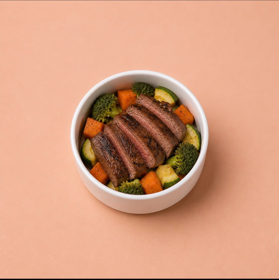 Cuadril al Kamado con Vegetales.