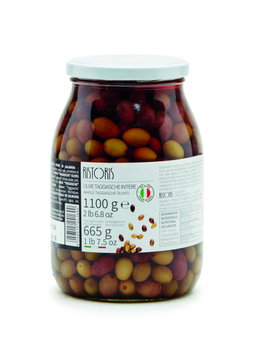 OLIVES TAGGIASCHE PITTED 900G GLASS JAR