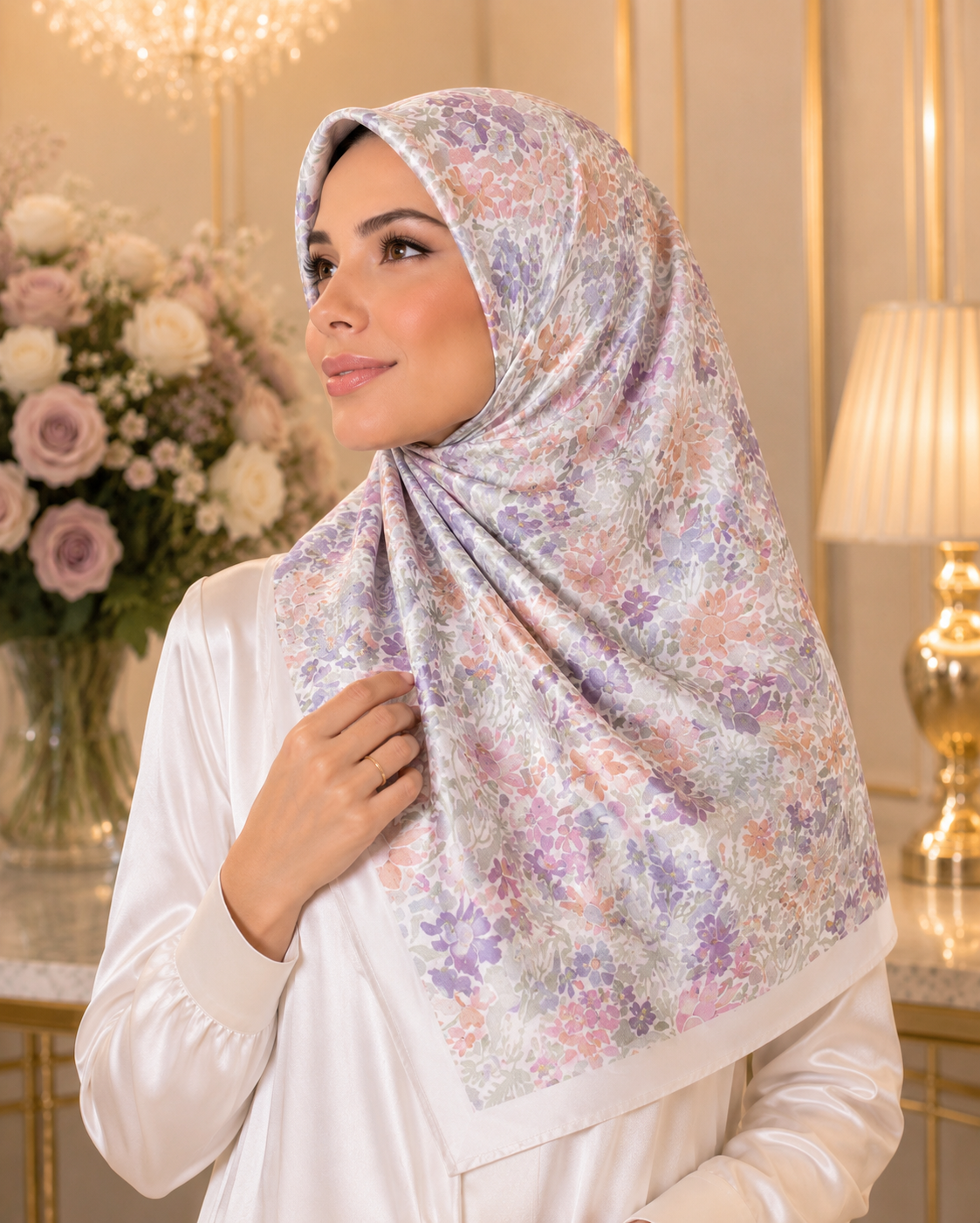 Bloomelle Scented Japan Voile Square Scarf in Lavender Sorbet_1