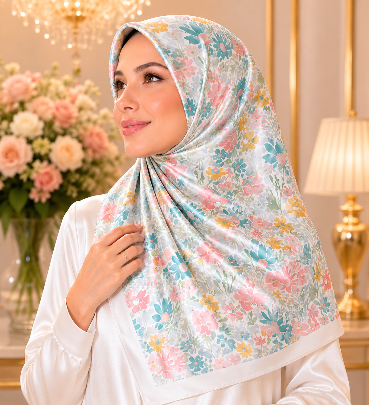 Bloomelle Scented Japan Voile Square Scarf in Candy Lagoon_1