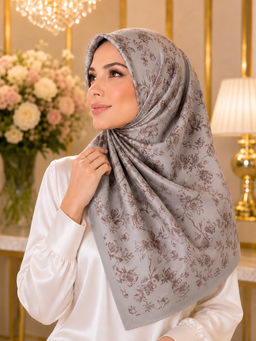 De Jardin Scented Japan Voile Square Scarf in Ash Truffle