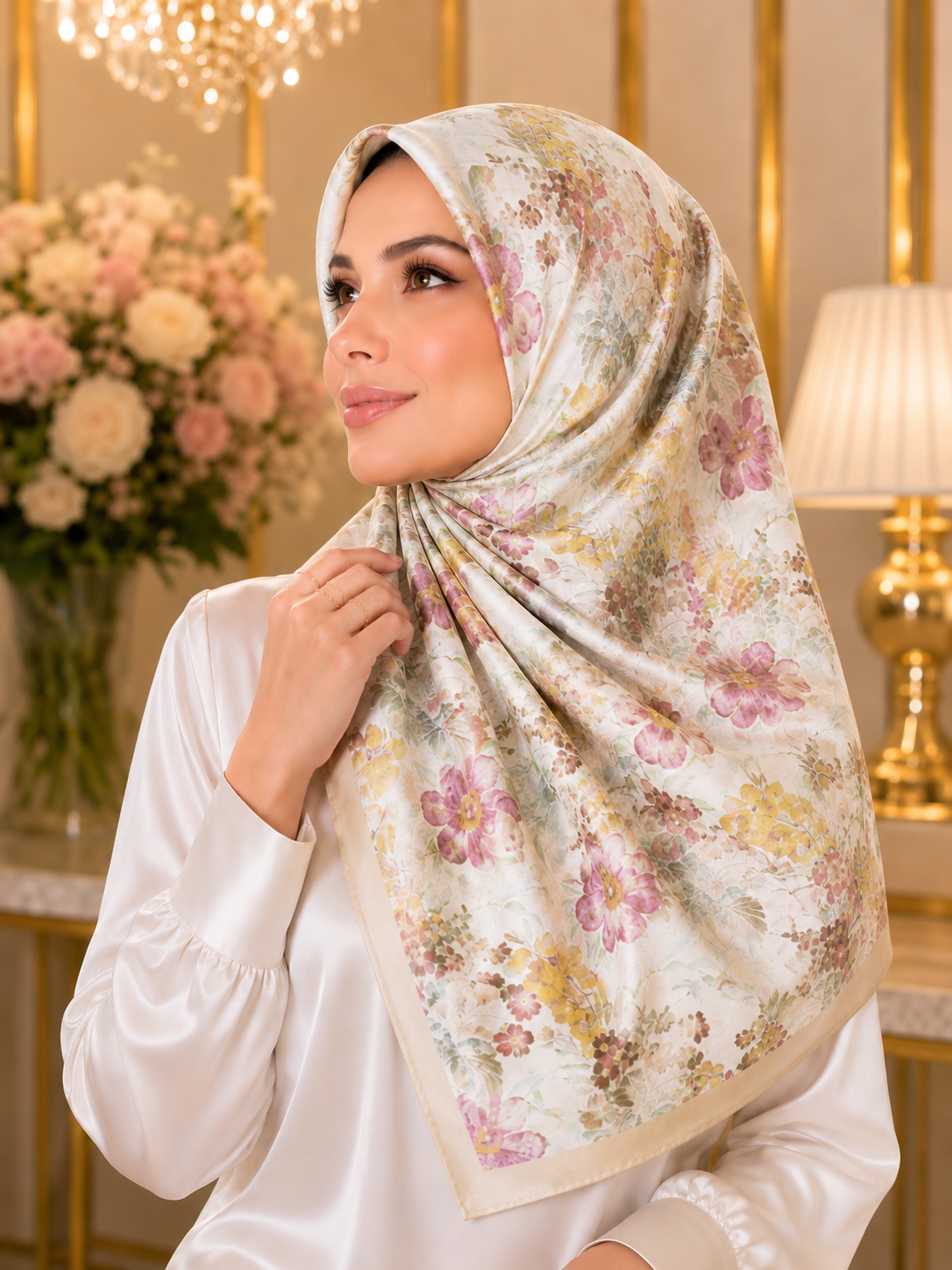 Floria Scented Japan Voile Square Scarf in Honey Petal_2