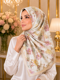Floria Scented Japan Voile Square Scarf in Honey Petal