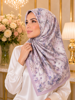 Floria Scented Japan Voile Square Scarf in Liliac Whisper