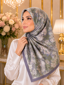 Floria Scented Japan Voile Square Scarf in Meadow Mist