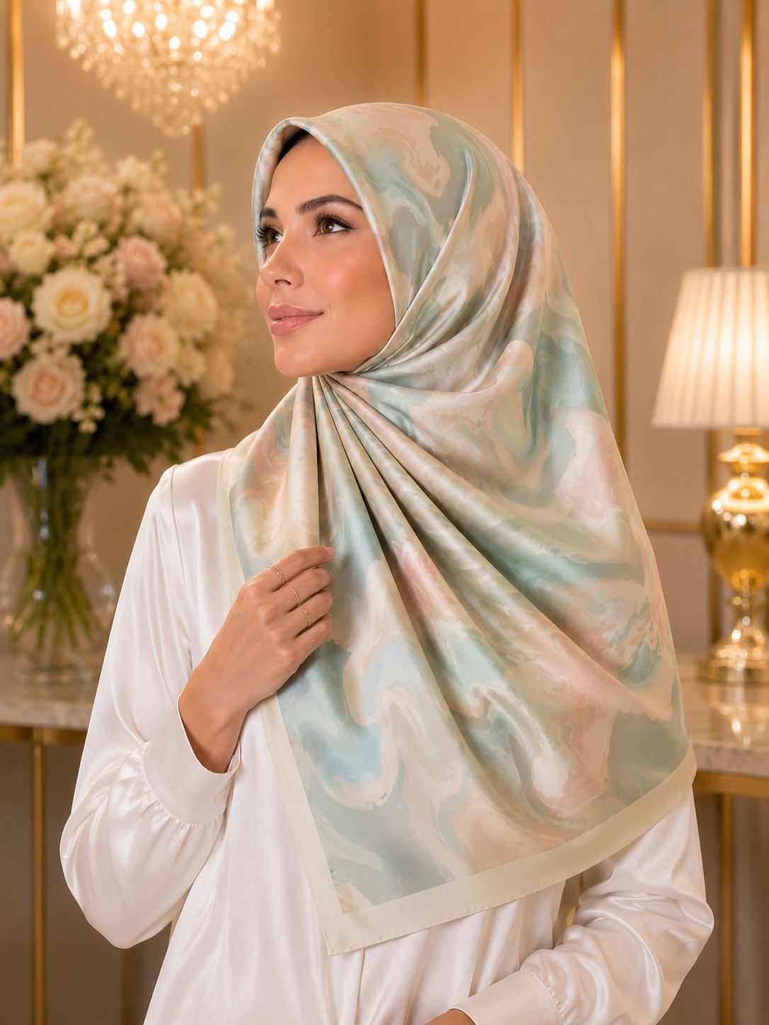 Butter and Herbs Scented Japan Voile Square Scarf_1