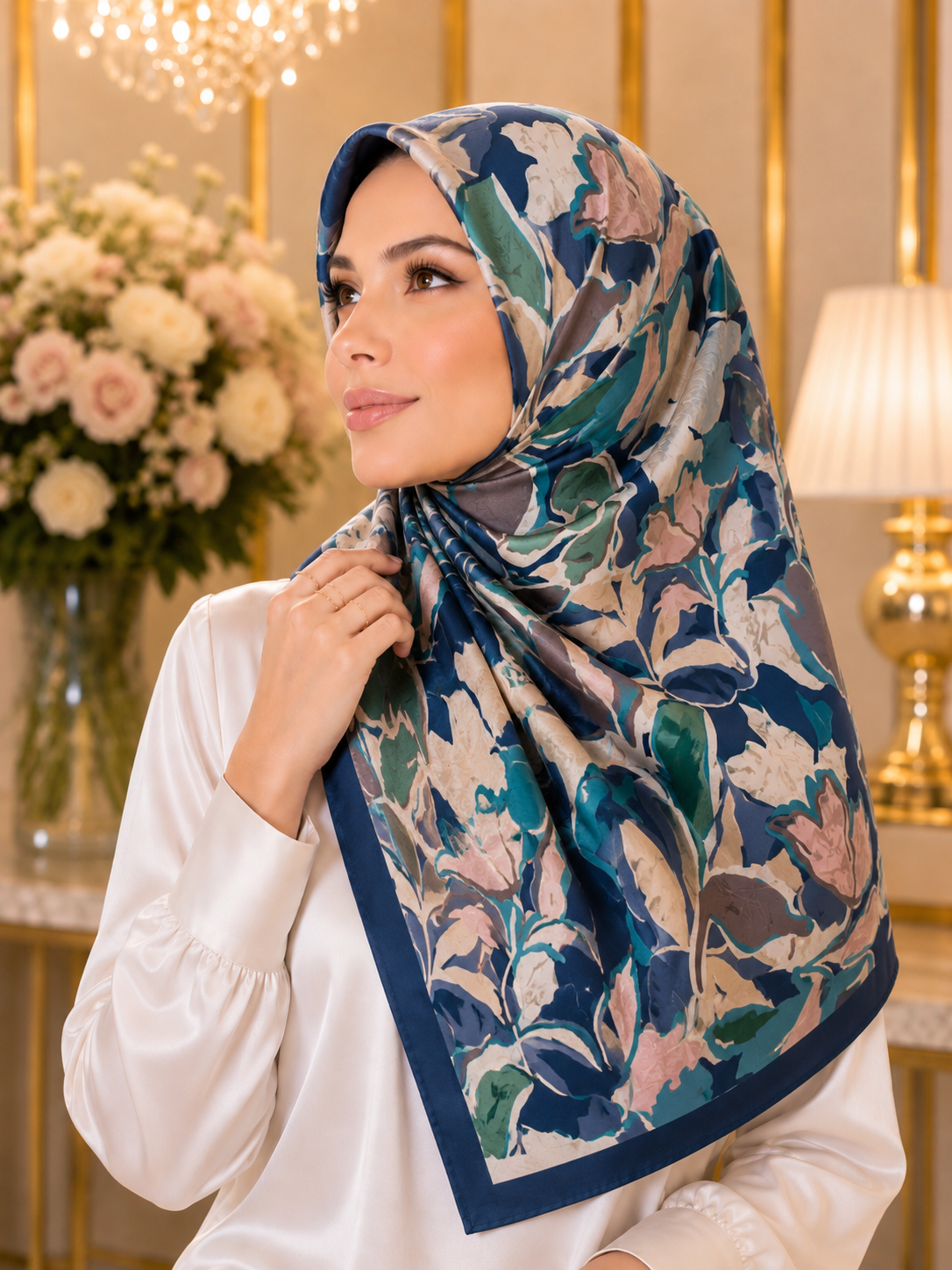 Canting Scented Japan Voile Square Scarf in Biru_2