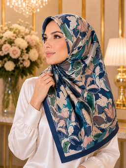Canting Scented Japan Voile Square Scarf in Biru
