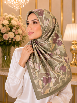Canting Scented Japan Voile Square Scarf in Tuscan