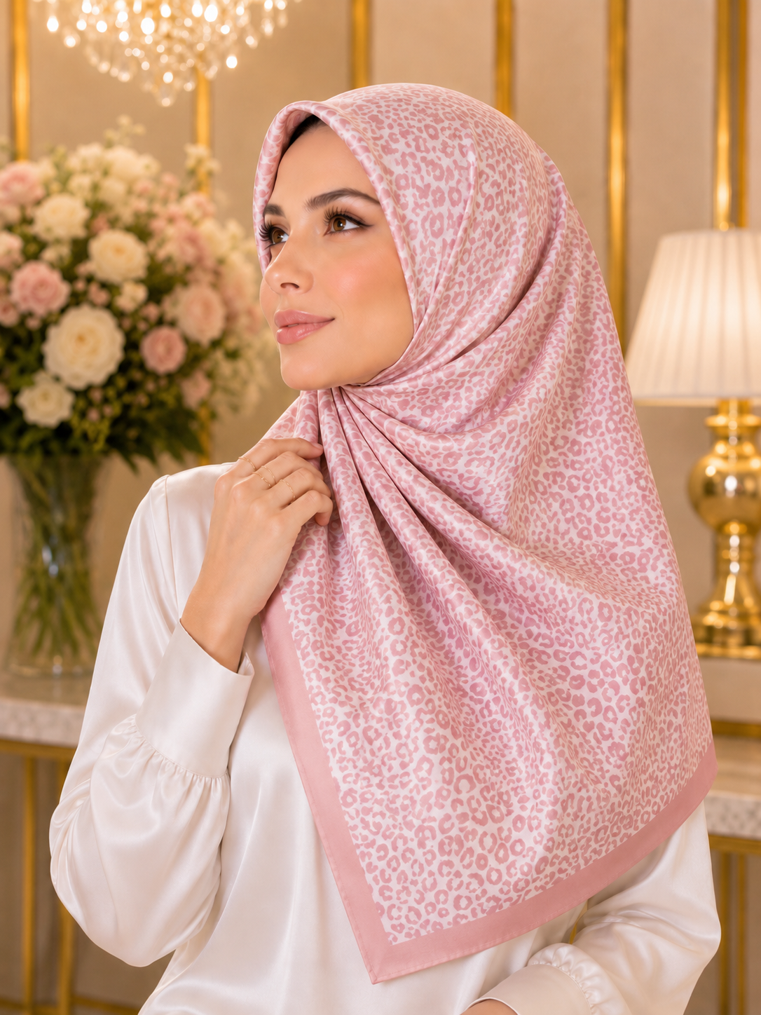 Savana Scented Japan Voile Square Scarf in Pinkpaw_2